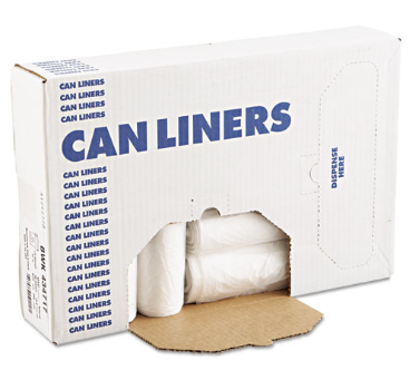 High-Density Can Liner, 20 x 22, 7-Gallon, 6 Micron, Clear, 50/Roll