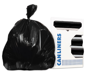 High-Density Can Liner, 40 x 48, 45-Gallon, 22 Micron, Black, 150 Count