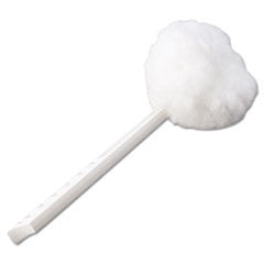 Toilet Bowl Mop, 12-Inch Overall Length x 5-3/4-Inch Mop Head, White Plastic